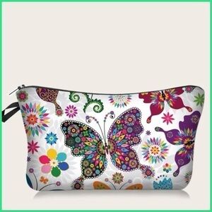 HP Butterfly print makeup / cosmetic bag